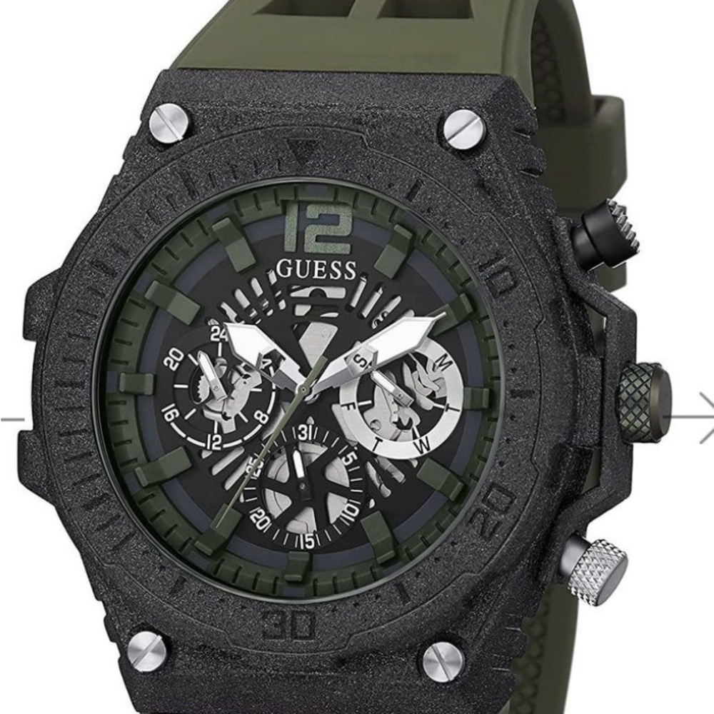 Men's Green Tactical Watch with Black Case